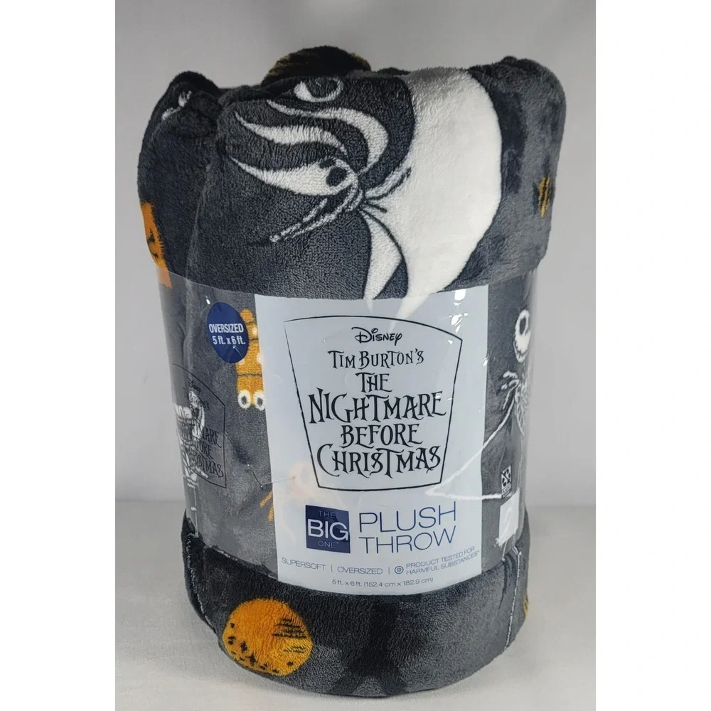 The Big One Oversized Nightmare Before Christmas Plush Throw Blanket - 5ft x 6ft